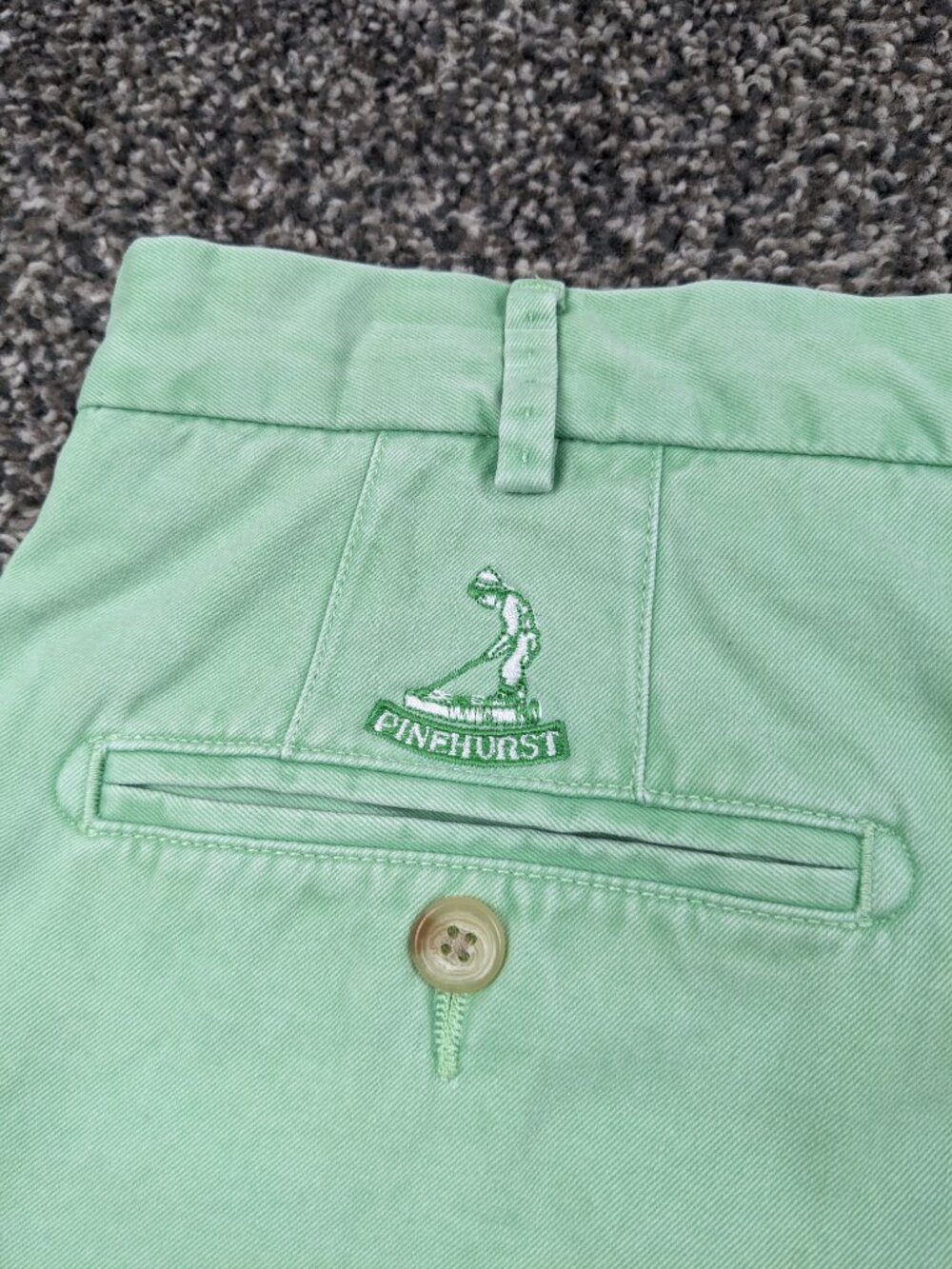 Pinehurst Peter Millar Shorts 9.5" Pima Cotton Chino Green Mens 35 *Flaw